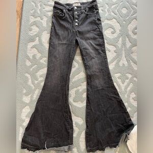 Free People Black Bell Bottom Jeans
